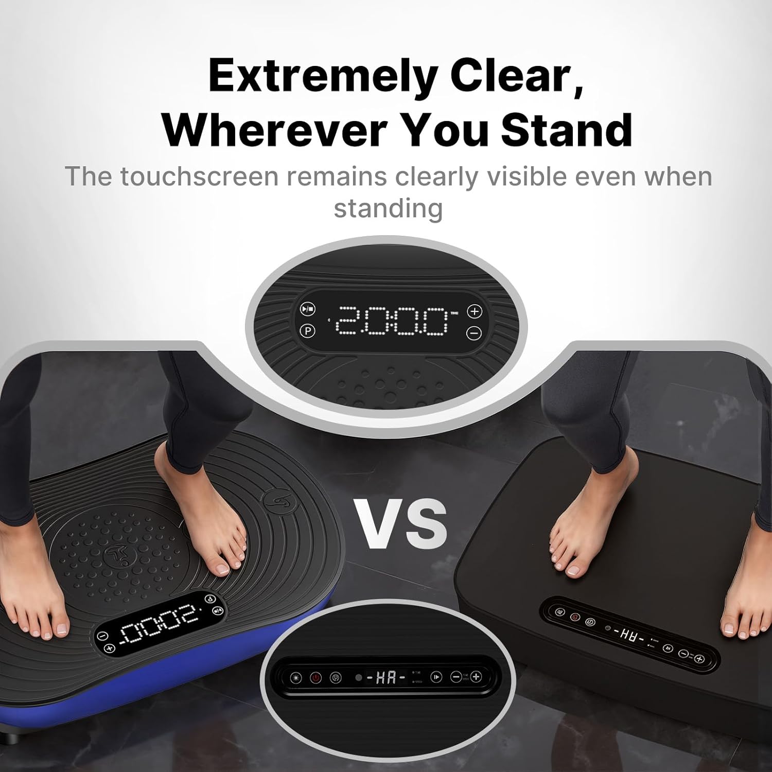 Condition photo showing New/Like New for merach vibration plate exercise machine, vibrating platform for lymphatic drainage weight loss muscle activation, full body home exercise equipment with led touch screen bluetooth pull cord arc-blue