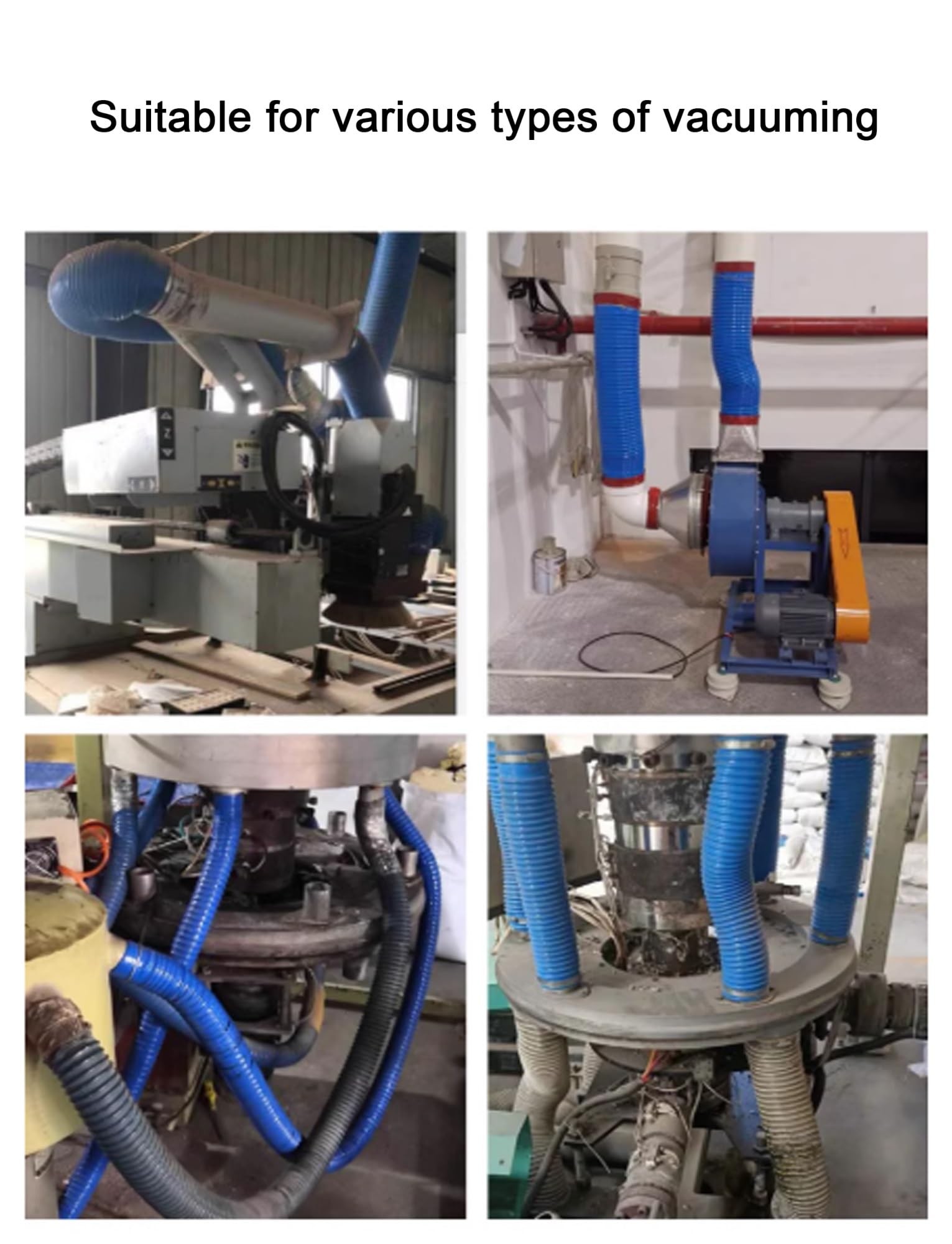 Manguera Flexible Azul, Manguera De Extracción De Humos De Vacío, 100 Cm 3-30 Cm, Tubo De Succión De Polvo Industrial, Conector Blando, para Eliminación De Polvo (12,5 Cm)