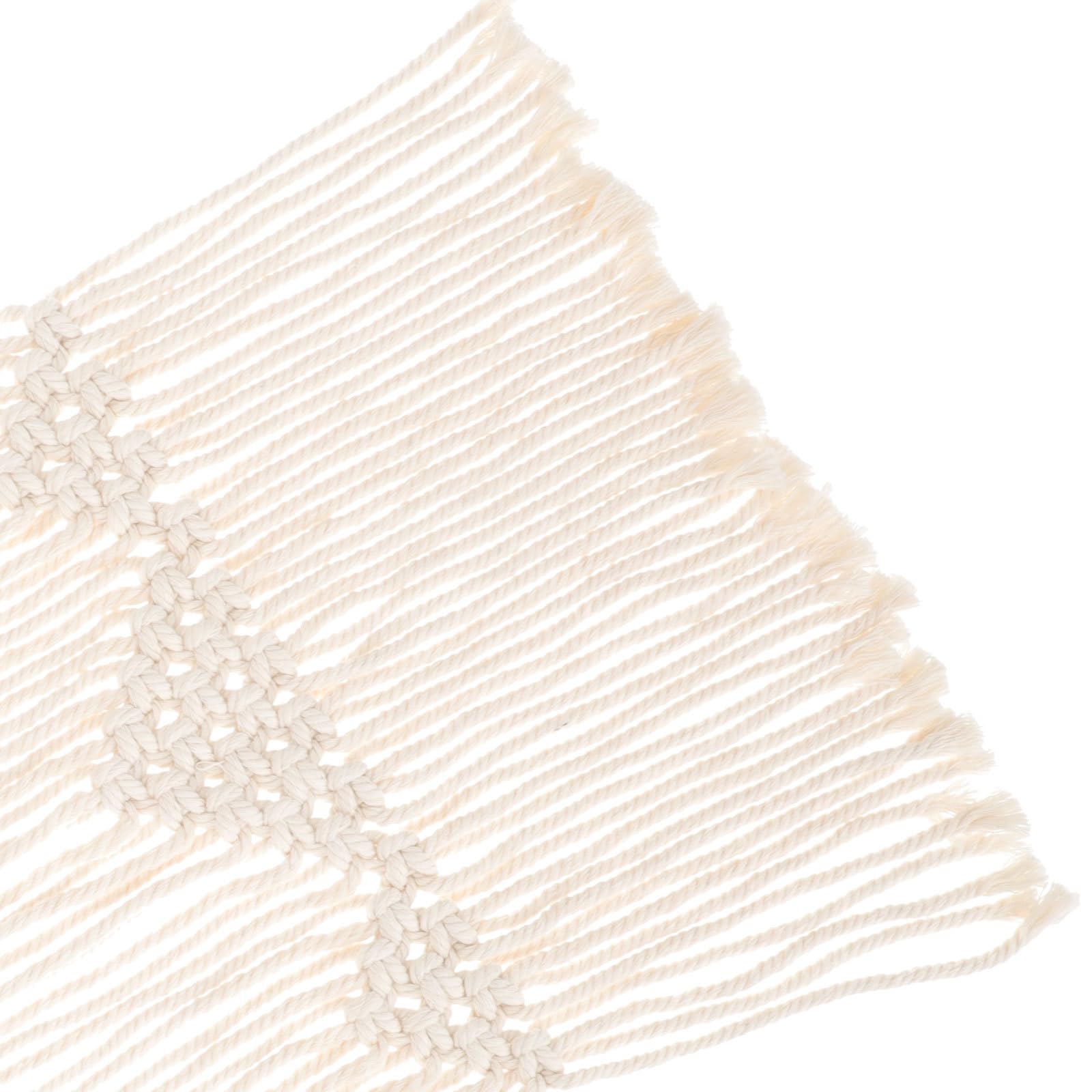 Makramee Tischläufer mit Quasten Gewebte Baumwoll Tischdecke für Hochzeiten und Partys Nordischer Stil Salbeigrün Tischdeckenverzierung für Esszimmer und Feier
