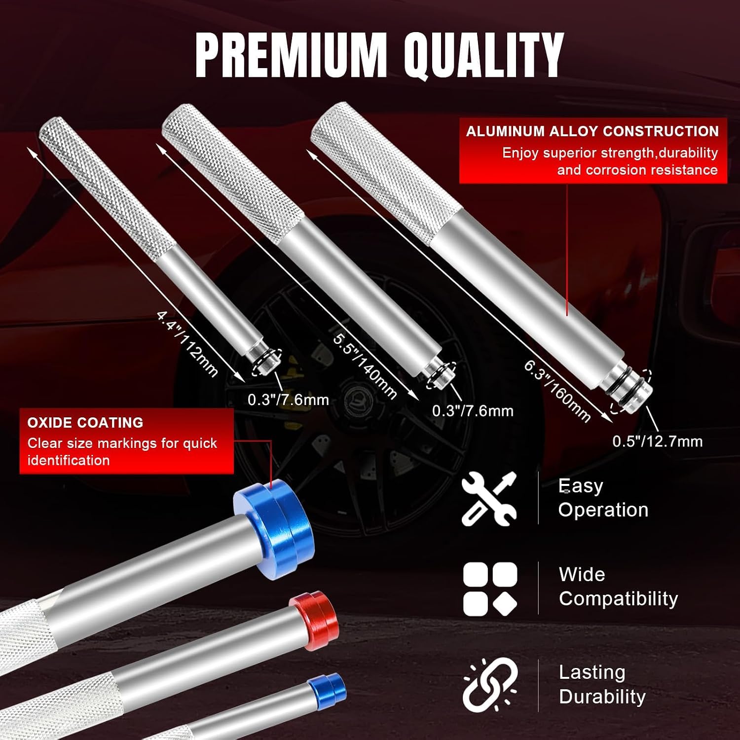 Big RED Bearing Press Kit,33pc Bearing Race and Seal Driver Set with Metric SAE Adapters, Seal Driver Set with 3 Knurled Handles, Bushing Driver Set for Wheel Bearing Installation