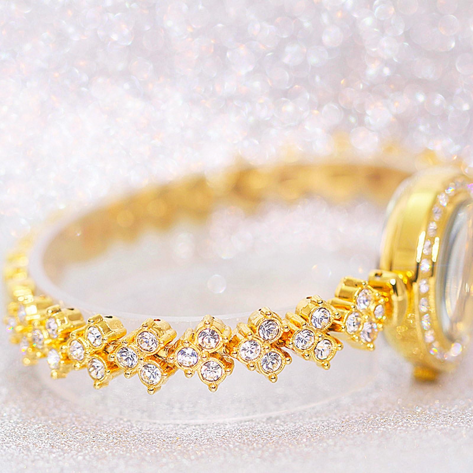 Reloj de Cuarzo Informal con Diamantes incrustados, Resistente al Agua, con Correa de Acero Desmontable, Reloj de Pulsera Redondo, un Gran Regalo for Mujeres. Reloj de Pulsera
