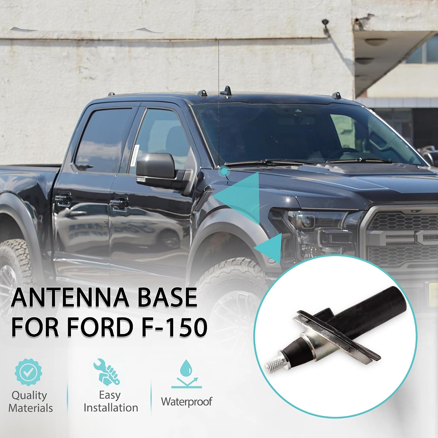 Aerial Antenna Base Mount Compatible with 1997-2004 Ford F-150 Replace 3L3Z18936AA