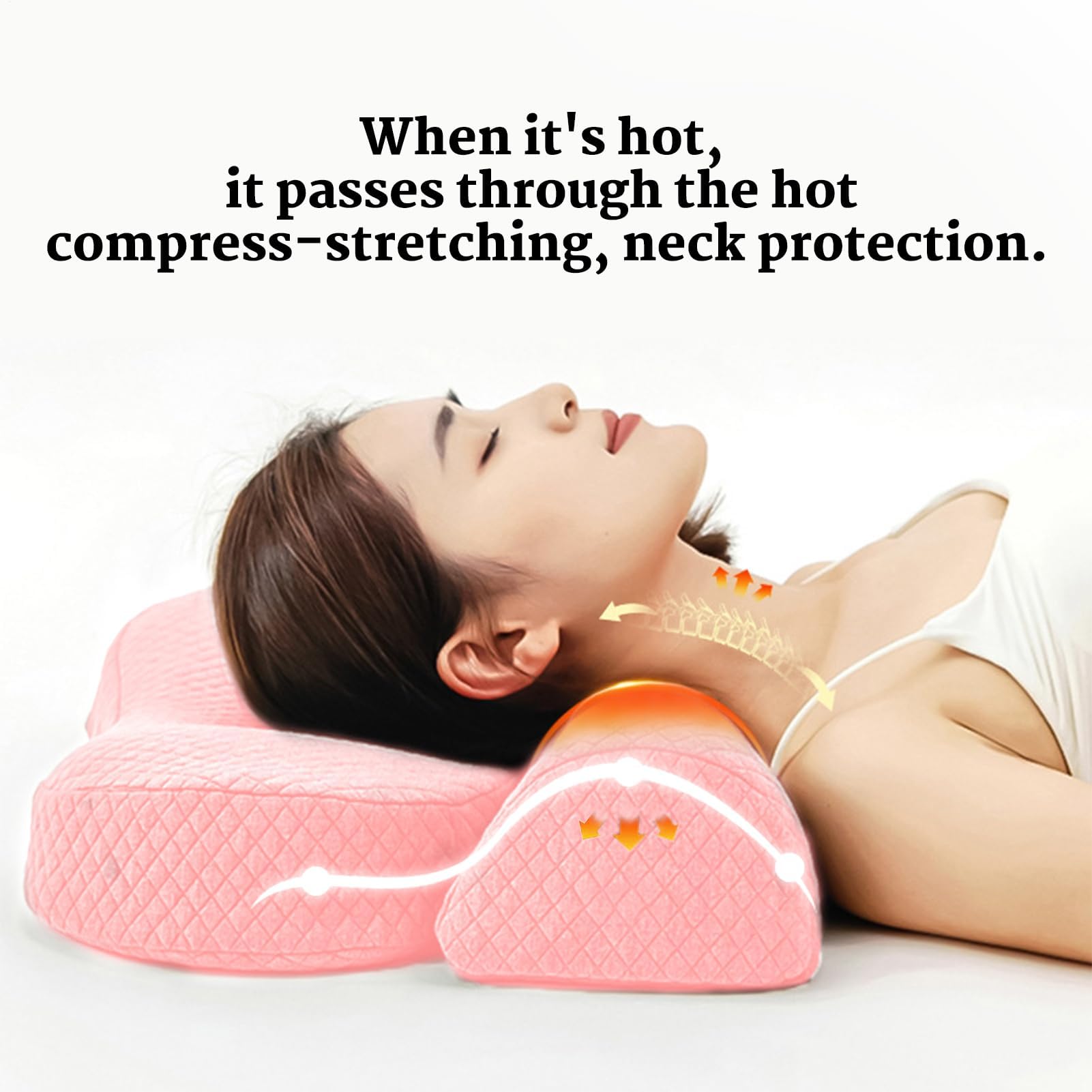 Almohada cervical para el cuello, almohada de espuma viscoelástica para apoyo del cuello y alivio de hombros, cojín de enfriamiento de alta densidad