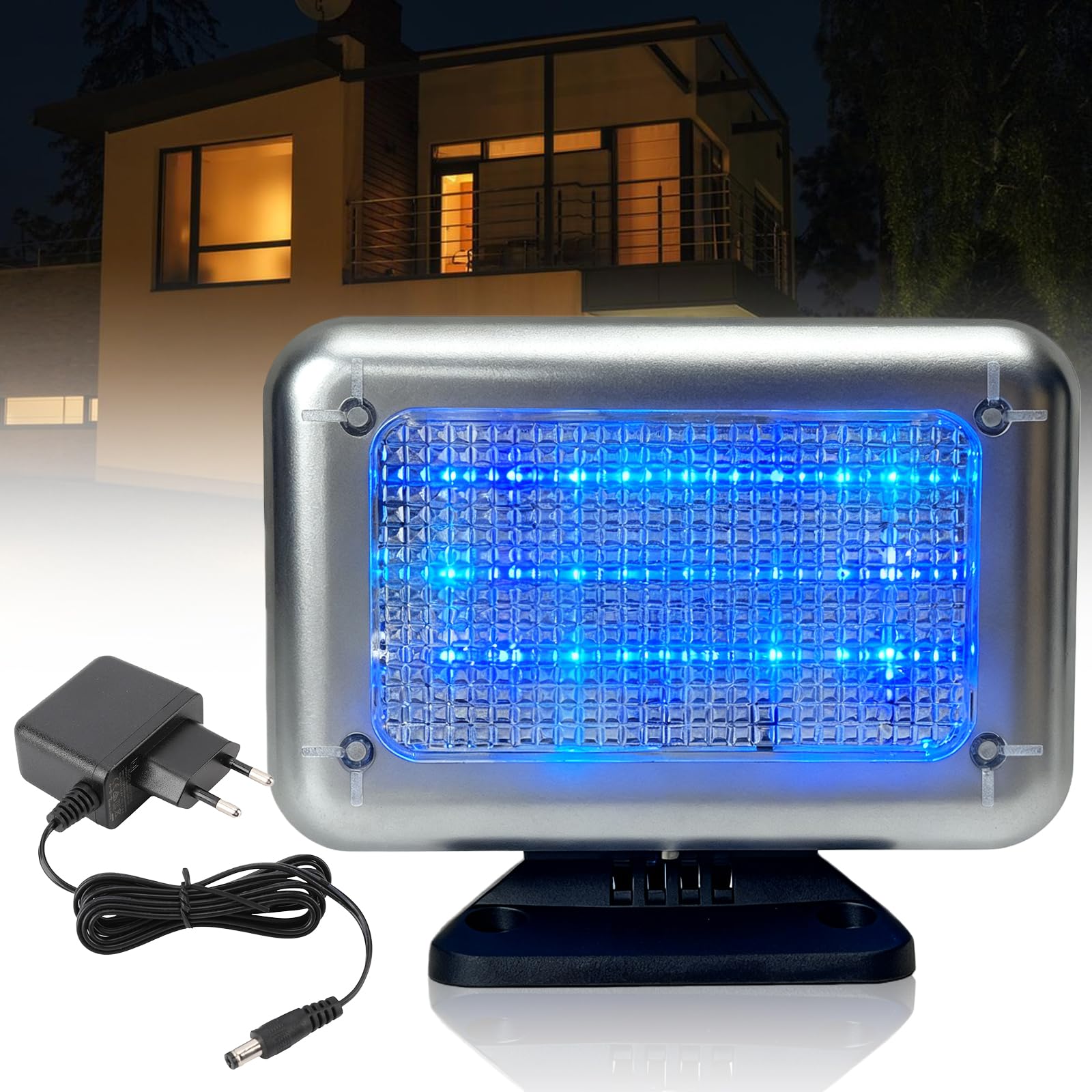 Simulateur TV LED avec 24 LED et 4 programmes au choix, simulateur de télévision factice LED, simulateur de télévision factice, simulateur de télévision factice, simulation lumineuse à utiliser comme