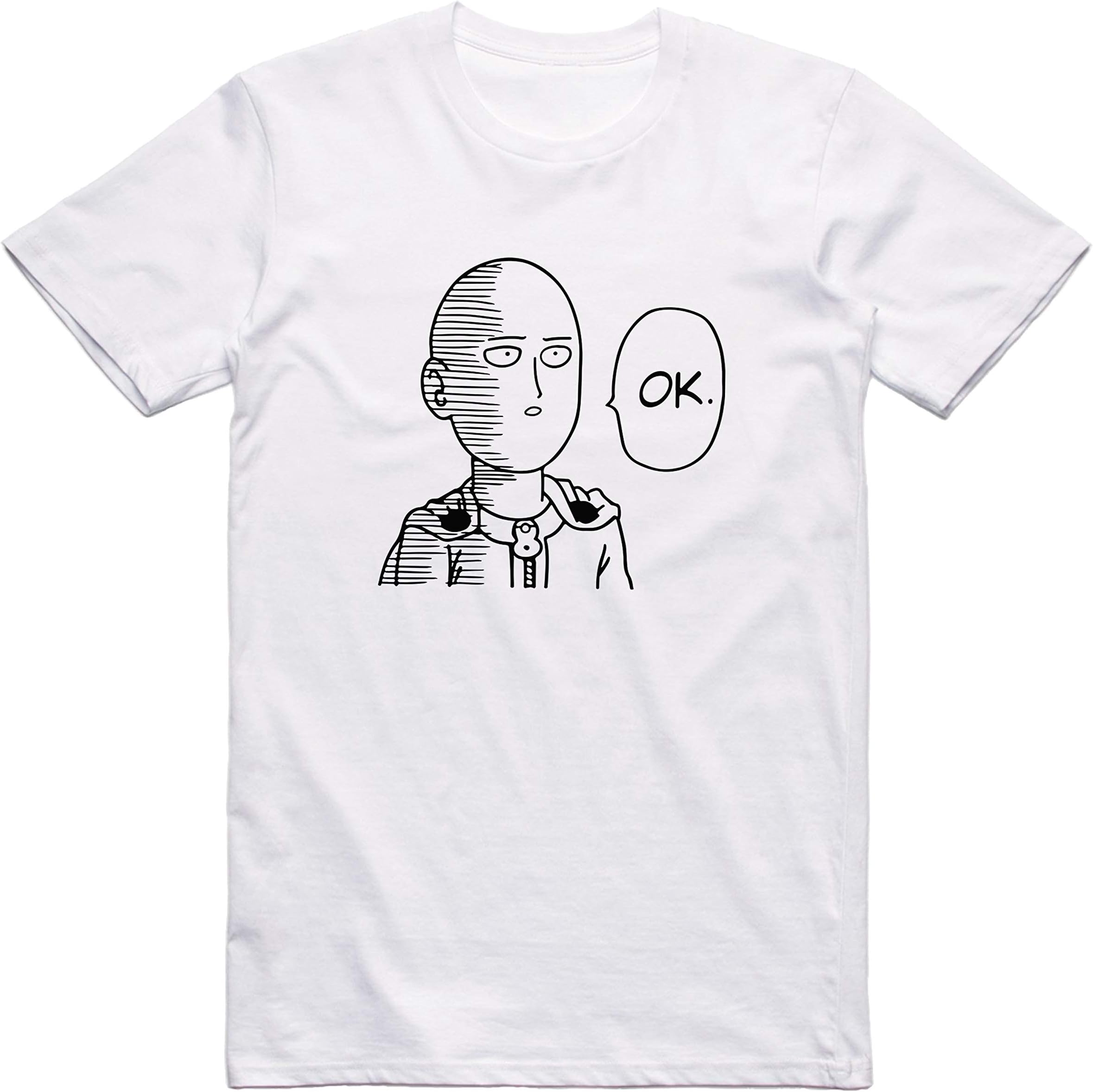 Saitama Ok Punch One Anime Manga Meme Funny Stylish Novelty T-Shirt for Mens