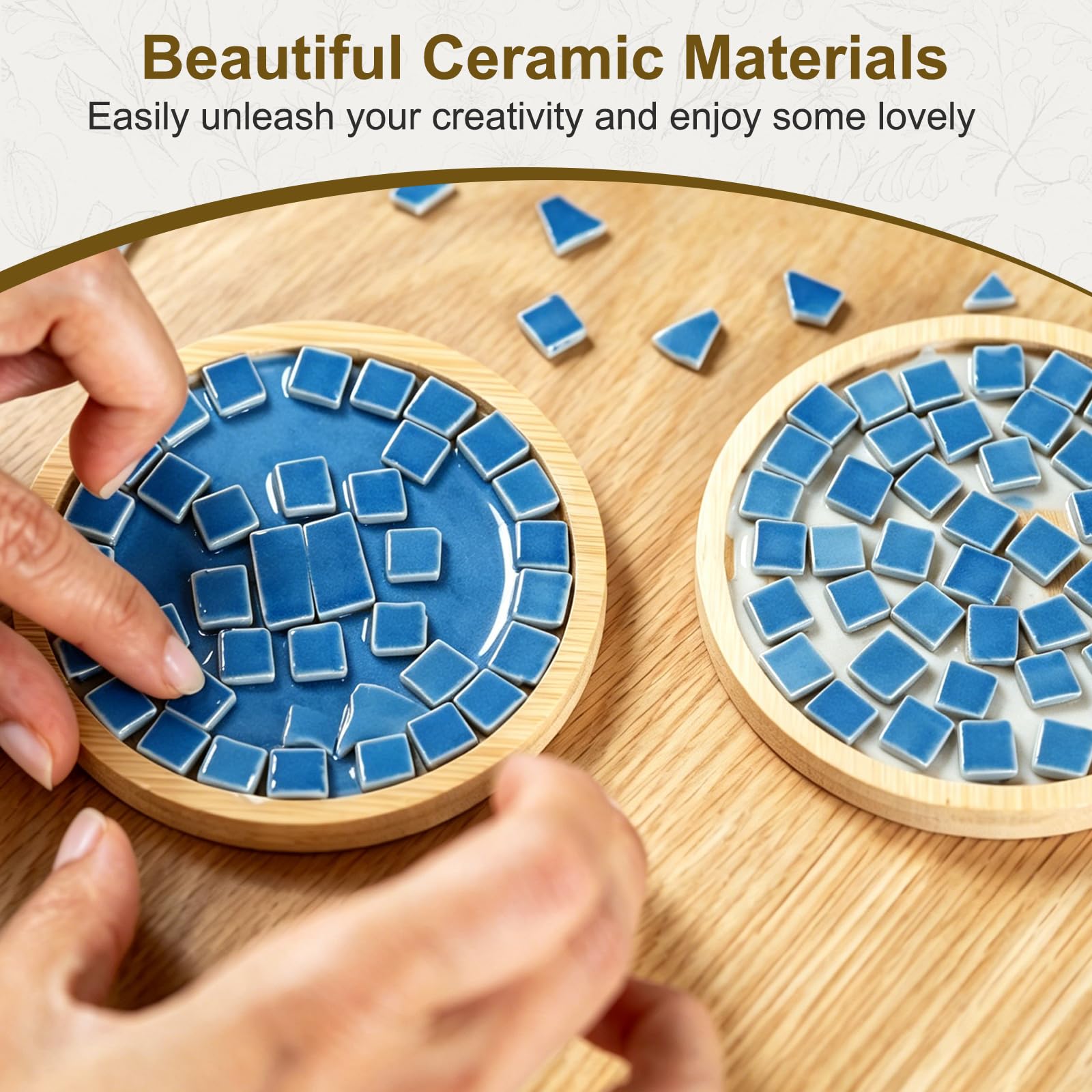 QUARKZMAN Piastrelle A Mosaico Ceramica 500G Pietre Mosaico Verde-Blu