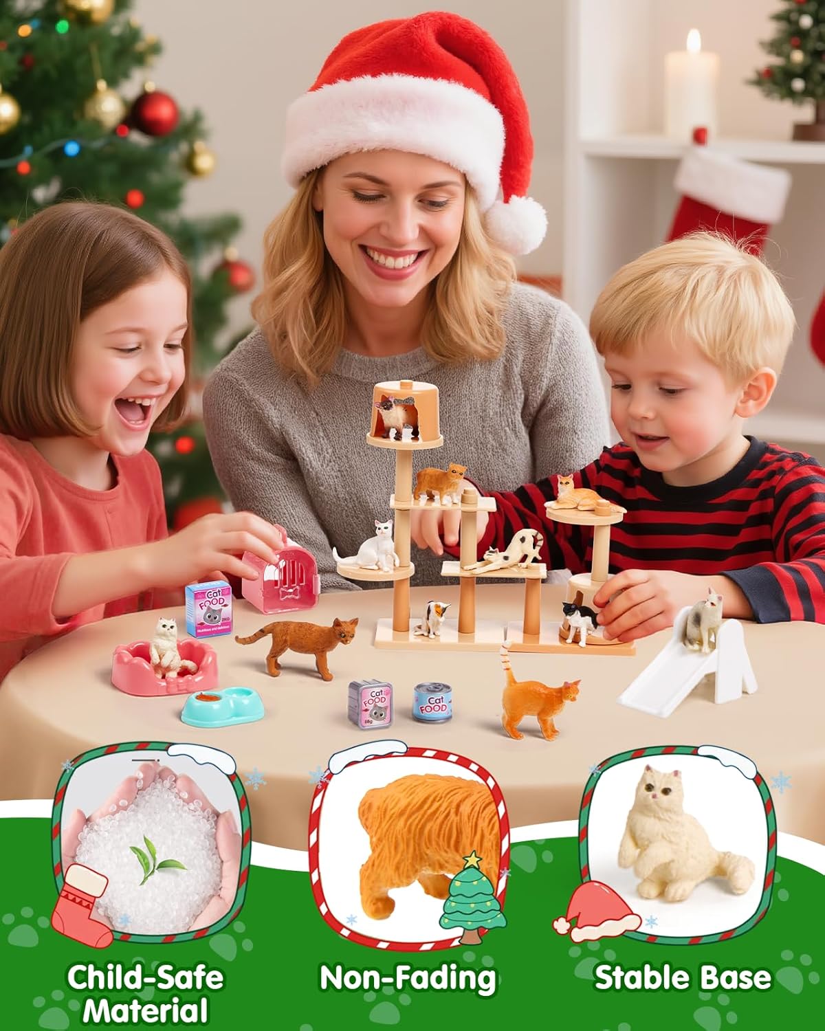 Cat & Horse Advent Calendar 2025 Bundle, 24 PCS Christmas Countdown Set with Figurines & Playground Accessories, Educational Holiday Gift for Kids Toddlers, Cat Horse Lovers Boys Girls