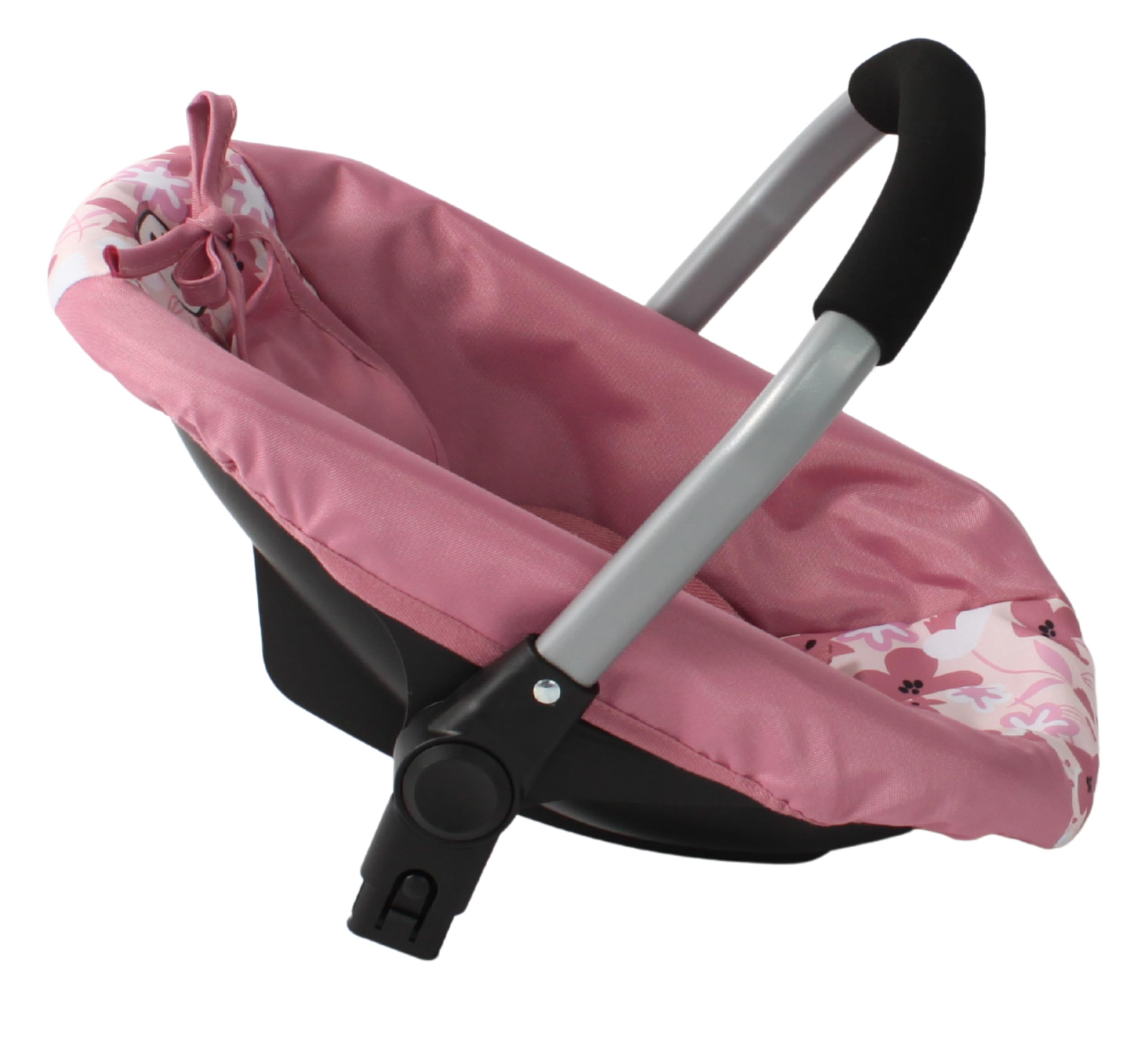 Bayer Chic 2000 - Asiento de Coche para muñecas con Adaptador para Cochecito de muñecas, Camilla de muñecas, Accesorios para muñecas, Flores Rosas