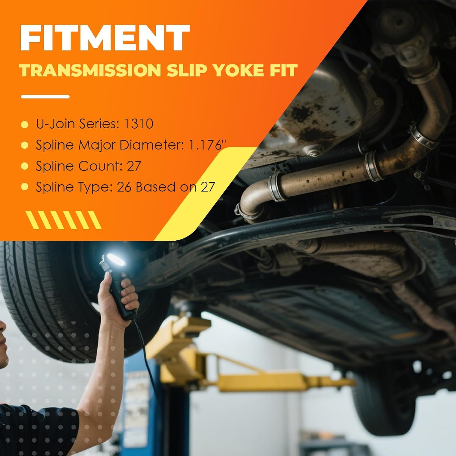 Transmission Slip Yoke 2-3-6081X Compatible with Turbo 350 TH350 700R4 Wrangler Cherokee Grand Cherokee Comanche 1310 Series U-Joint