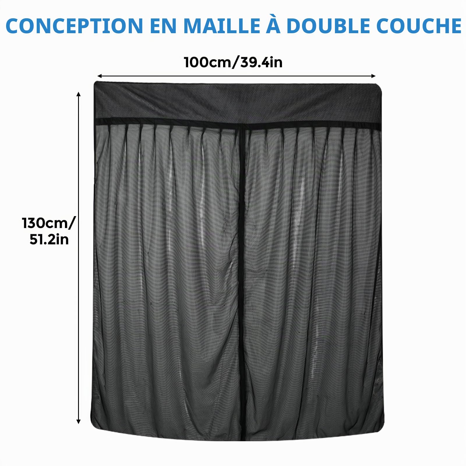 Moustiquaire pour Porte Latérale de Voiture Remplacement pour Mercedes-Benz Viano/Vito/V-CLAS/Marco Polo, Moustiquaire Magnétique Monocouche, Insectes Respirants pour Camping Plein Air