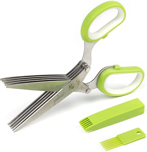 Jenaluca 5 Blade Herb Scissors - Cut & Chop Fresh