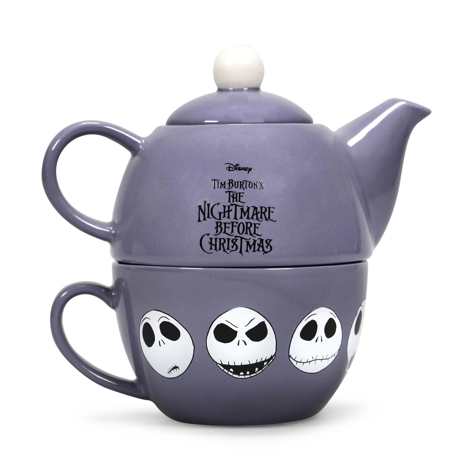 Half Moon Bay: Set Teiera e Tazza Disney The Nightmare Before Christmas | Teiera 3D personalizzata di The Nightmare Before Christmas con Tazzone incluso, Licenza ufficiale 100%, disney gadget