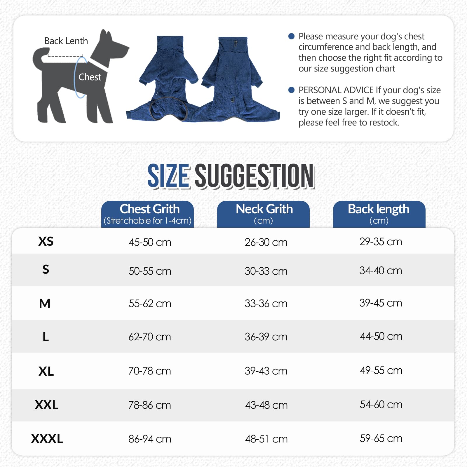 SlowTon Manteau d'hiver pour Chien, Pyjama Pull Fuzzy, vêtements Chauds pour Chien, Combinaison Douce pour Animaux de Compagnie, Veste Coupe-Vent pour Temps Froid.