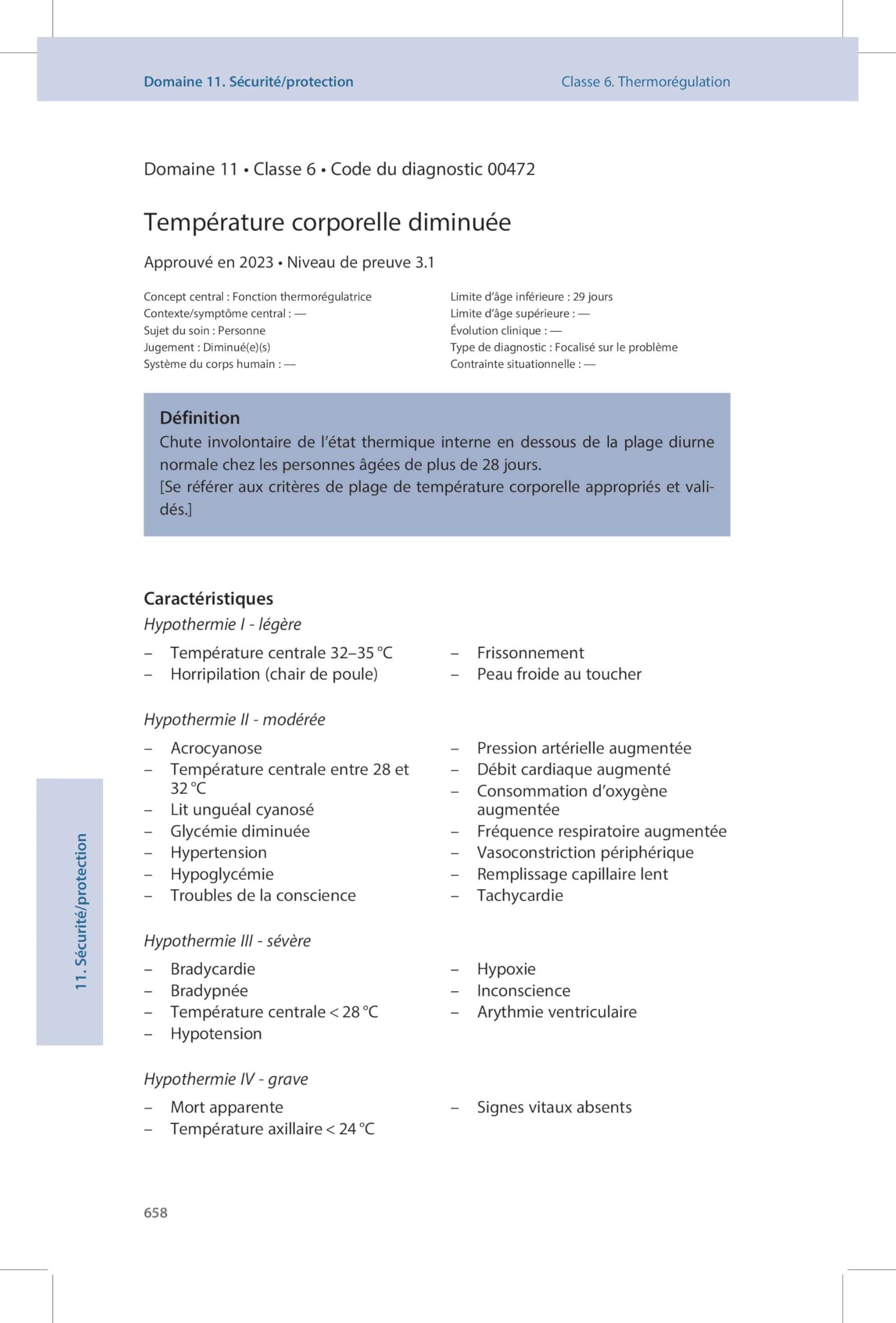 Diagnostics infirmiers 2024-2026: Définitions et classification
