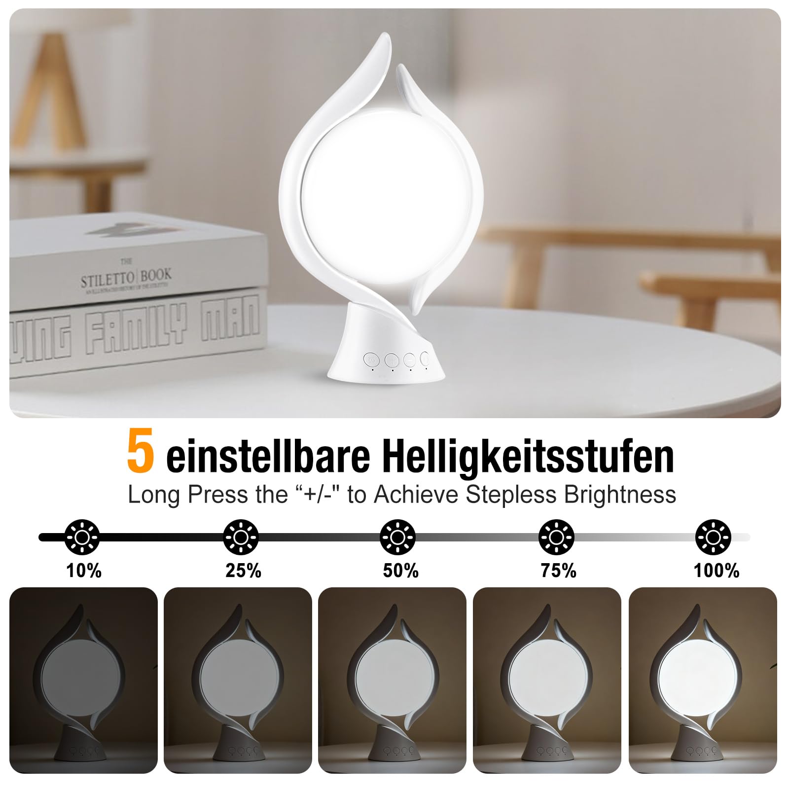 Lampada diurna 15000 Lux, lampada a LED per terapia luminosa senza raggi UV, con 3 temperature di colore, 4 timer e 5 luminosità regolabili, simulazione di luce diurna, luce solare con funzione di