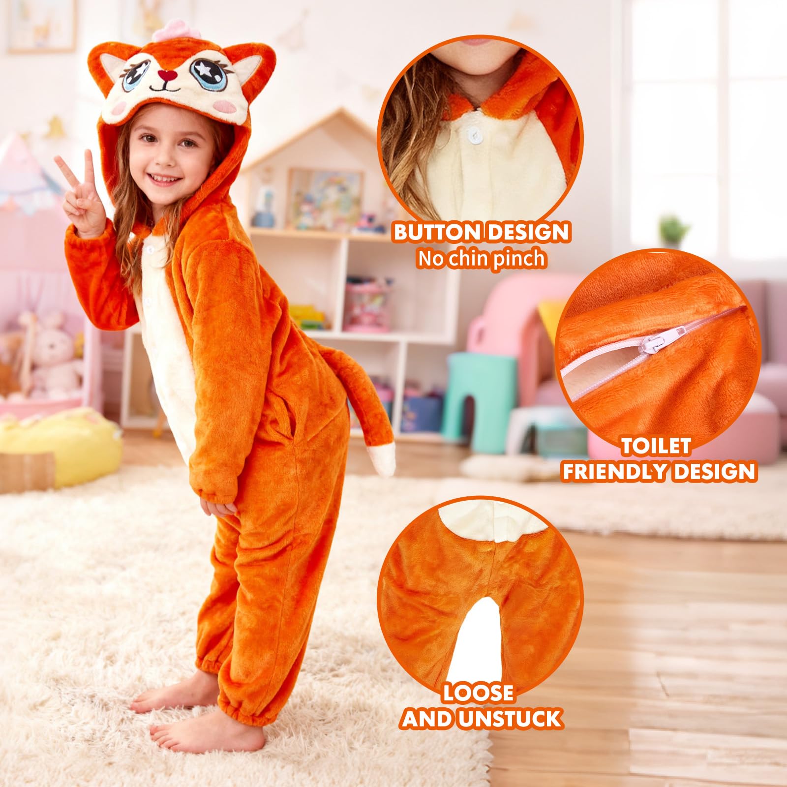 PinkSheep Pyjama Onesie d'hiver pour Enfants, Combinaison de Nuit en Flanelle de Polyester, Costume Animal de Dessin Animé, Unisexe, 3-12 Ans