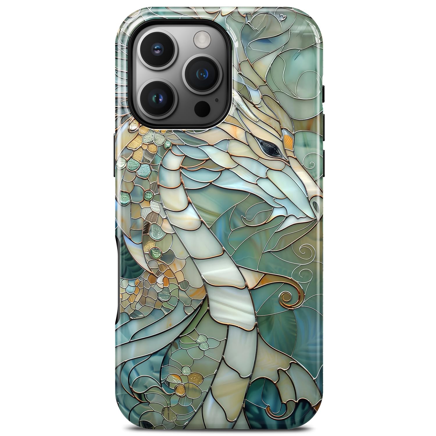 Coque iPhone 16 Pro Max vitrail dragon fine et compatible MagSafe - 8
