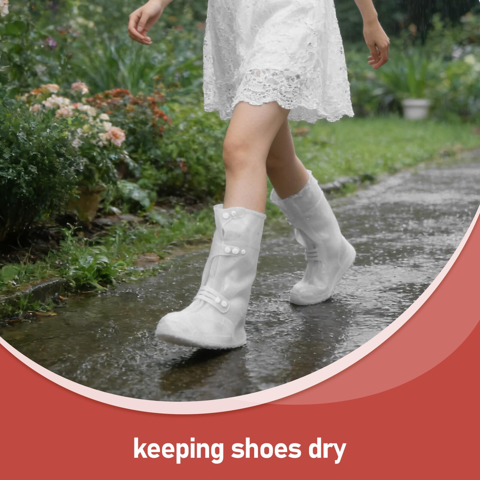 Abaodam Guêtres de Randonnée Imperméables en PVC Blanc, Couvre-Chaussures Désert Réglables, Protection Antidérapante pour Chaussures de Randonnée en Plein Air