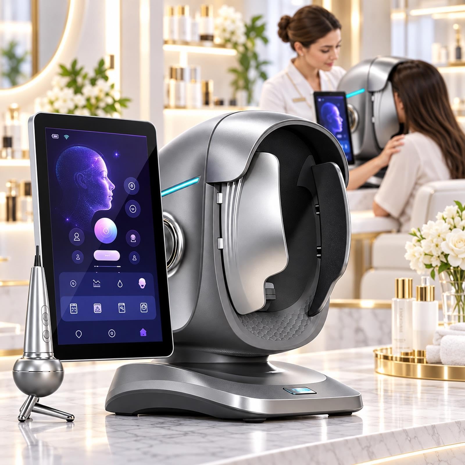 Dispositivo Rivelatore Pelle Facciale AI 15.6" e Analisi Cuoio Capelluto