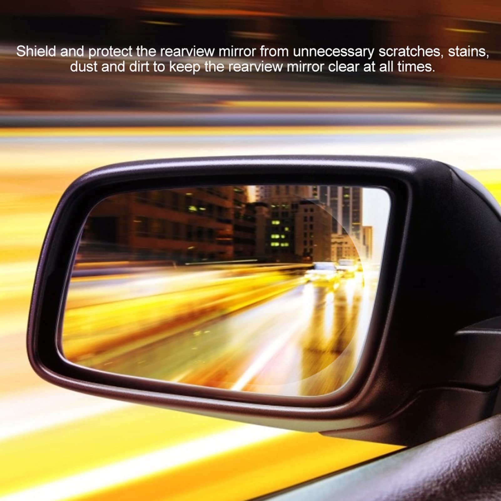 A prueba de lluvia Anti-vaho 100x145mm Espejo retrovisor protector de lluvia, Película de espejo exterior, para camiones Todos los remolques de coche con espejo retrovisor de tamaño estándar