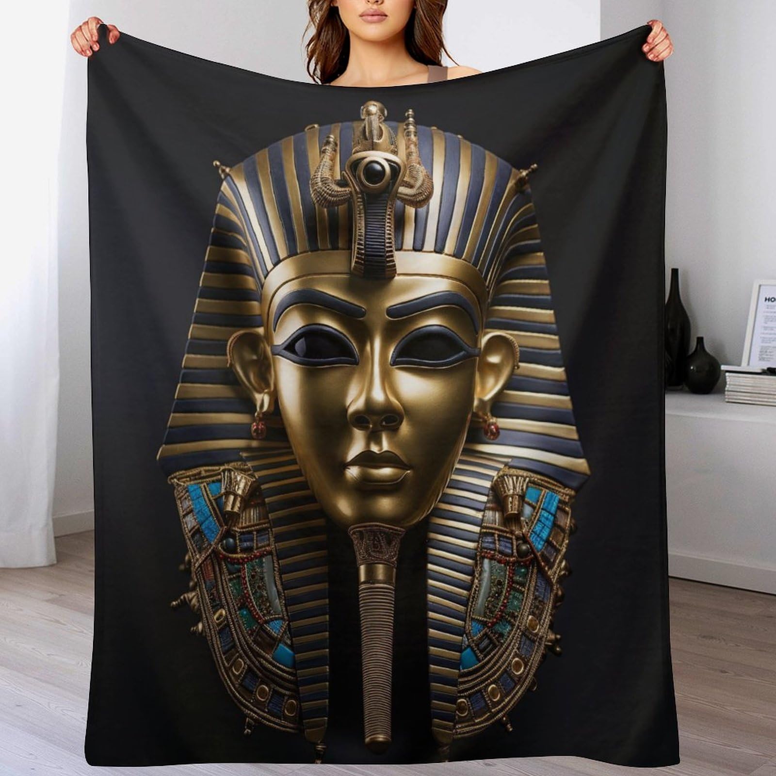Couverture de canapé salon mythologie égyptienne en flannel de luxe