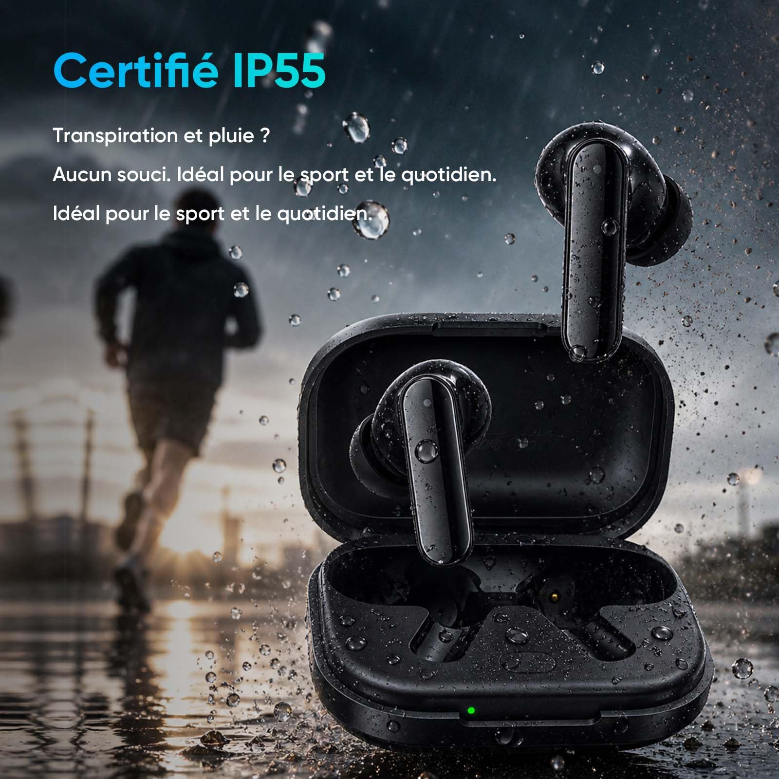 realme Buds Air 8 Pro Écouteurs Bluetooth sans Fil, Adaptative 55dB, Haut-parleurs 11mm+6mm Double DAC, Autonomie 50H, LHDC, Hi-Res Audio, Bluetooth 6.1, Réduction Bruits Appels IA, IP55, Noir