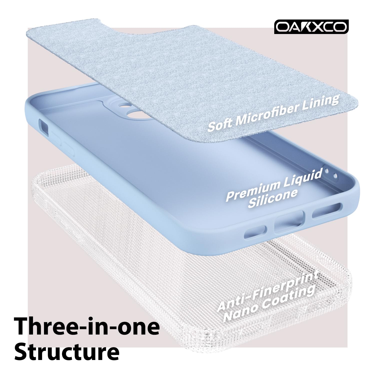 oakxco for iPhone 16 Pro Max Case Liquid Silicone, Soft Rubber Gel Elegant Aesthetic Basic Simple Cover, Cute Thin Slim TPU Matte Solid Color Plain Smooth Case for Women Girl, Light Pink — view 644