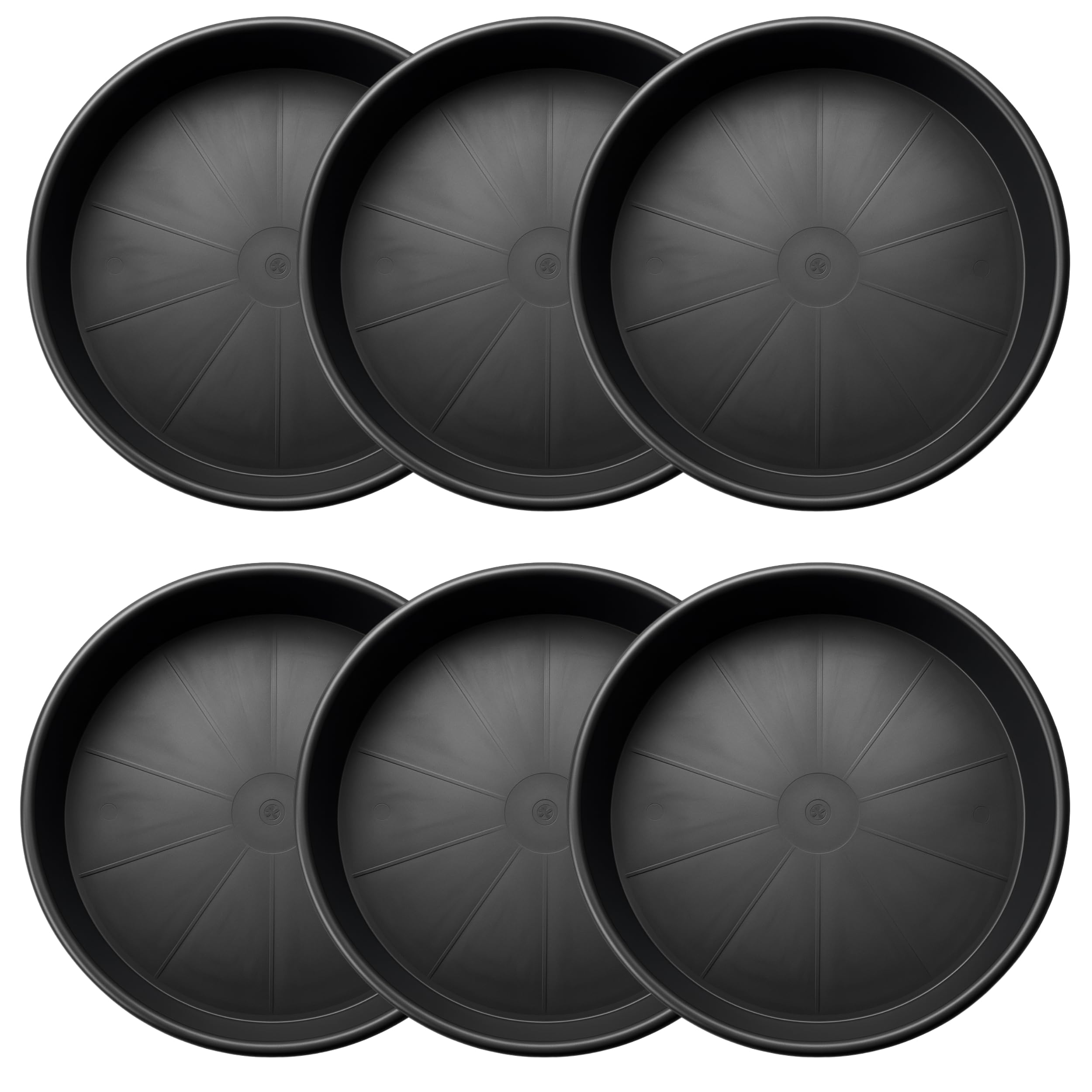FUTURE GARDENING Plant Pot Saucers 18cm 25cm 30cm 35cm 40cm 45cm 50cm – Black Round Drip Tray Base/Plant Tray for Pots – Multi Pack 1–100 (Ø 18cm, Pack of 6)