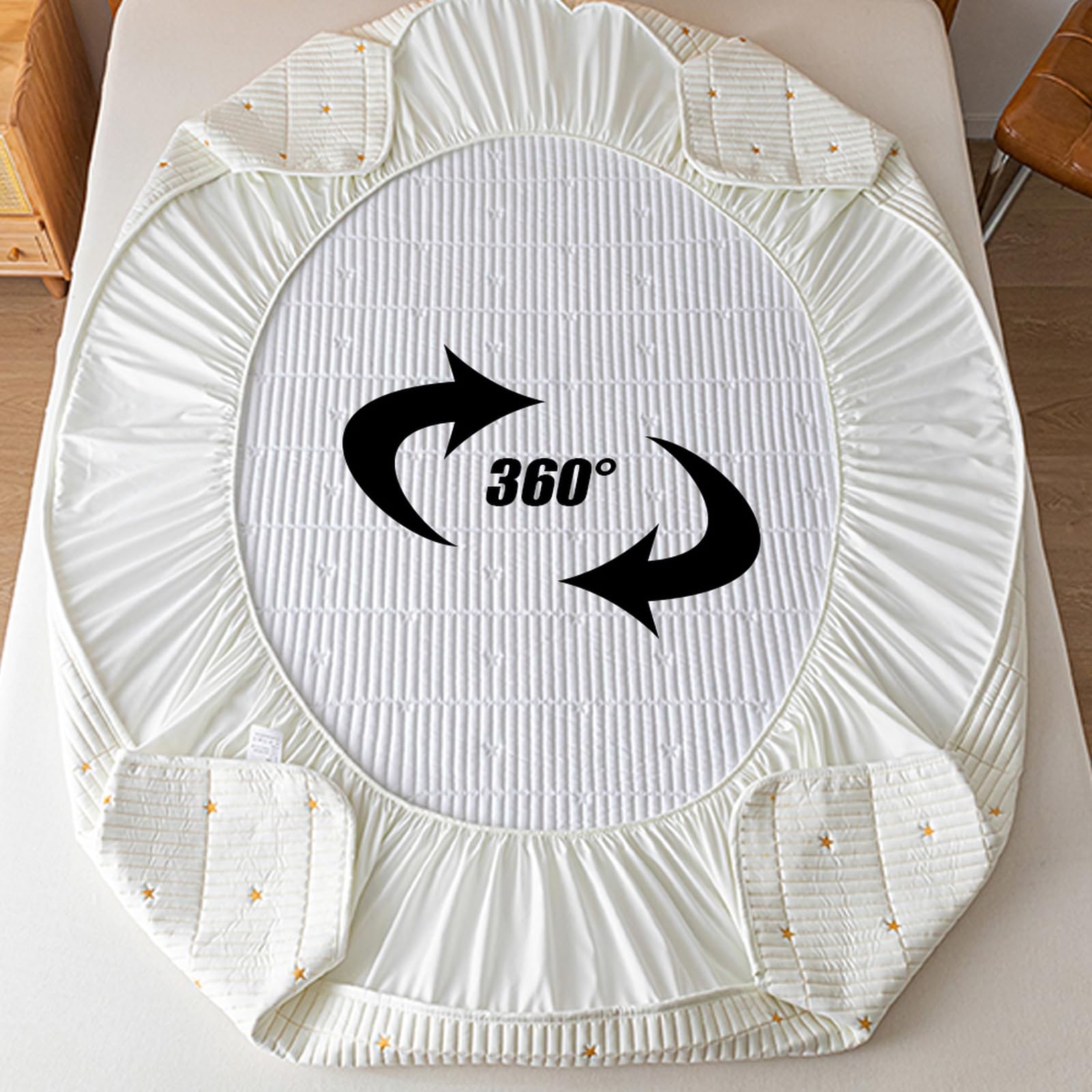 Sábana bajera ultra suave de 180 x 200 cm + funda de almohada de 30 cm, protector de colchón impermeable extra profundo y protector de colchón acolchado para una comodidad superior