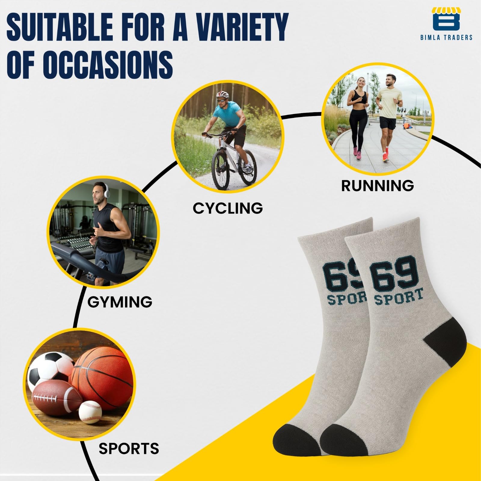 CRAE Sports Ankle Socks for Men & Women – Breathable, Sweat-Absorbent, Cushioned Athletic Socks for Running, Gym, Cycling.(SK007_PO12) - Image 5 thumbnail