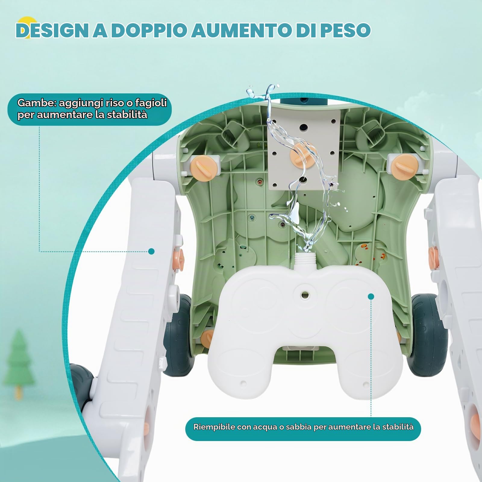 Girello Bambino Sit Stand 6 in 1 Carrello Carrello Giochi Bimba Centro attività Neonato con Suoni e Sonagli Gioco Educativo
