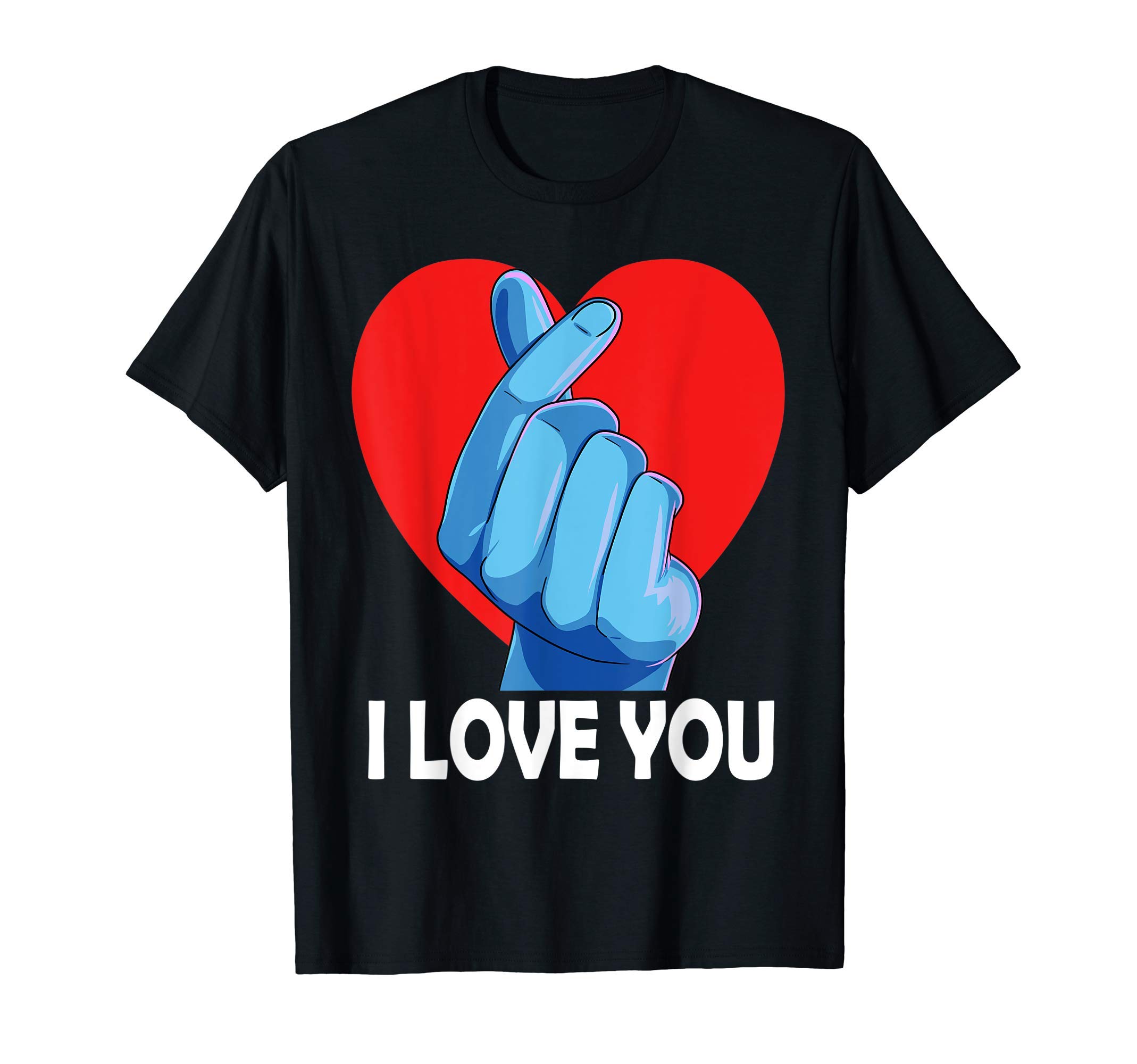 Korean Finger Heart Symbol Saranghae TeesKorean Finger Heart Symbol I Love You Saranghae T-Shirt