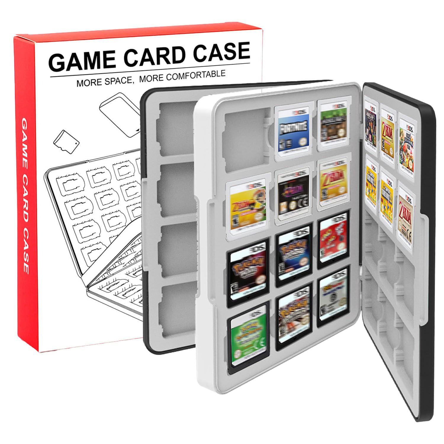 Amazon | MOXCAHER 3DS ソフトケース 3DS/DS/2DS対応 24/48 枚収納