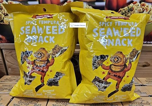 Trader Joe's Spicy Tempura - Bocadillo de algas marinas 2.1 oz 2.12 oz (dos bolsas)