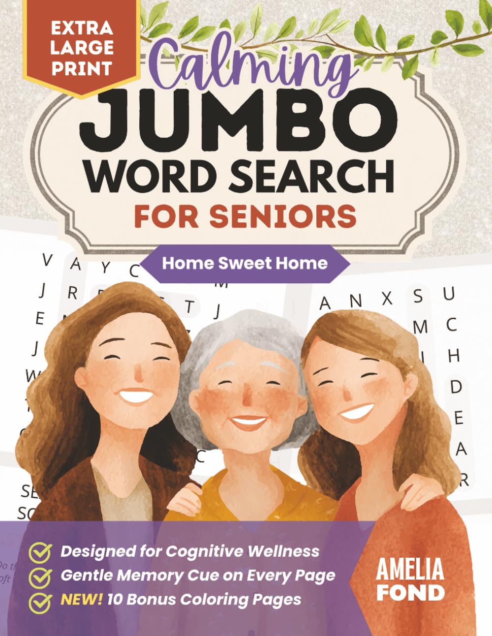 Calming Jumbo Word Search for Seniors: 80 Extra Large Print Family Themed Puzzles for Relaxation and Cognitive Ease (Cognitive Wellness Activity Books)