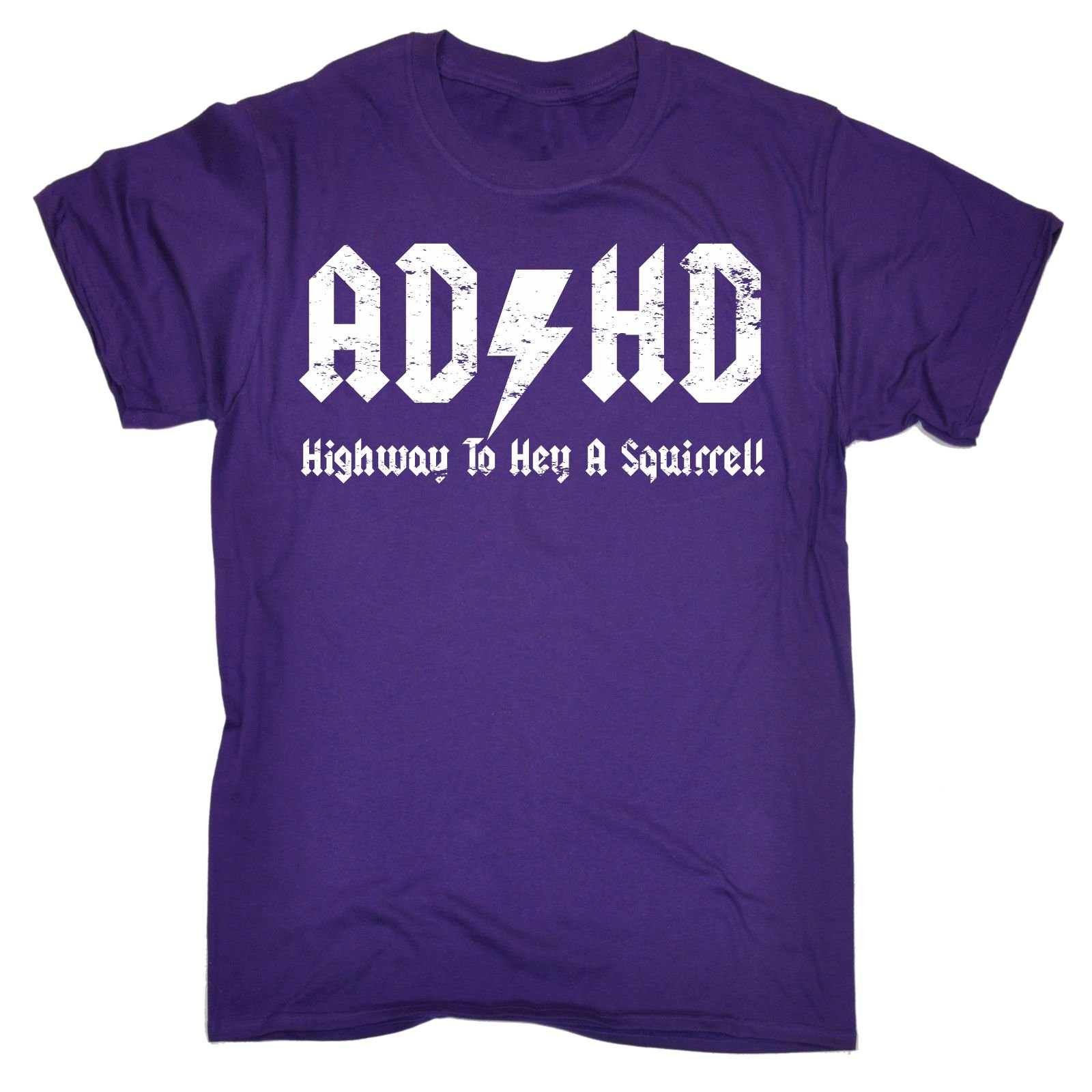 123tFunny Novelty - Men's ADHD Highway to Hey A Squirrel T-Shirt