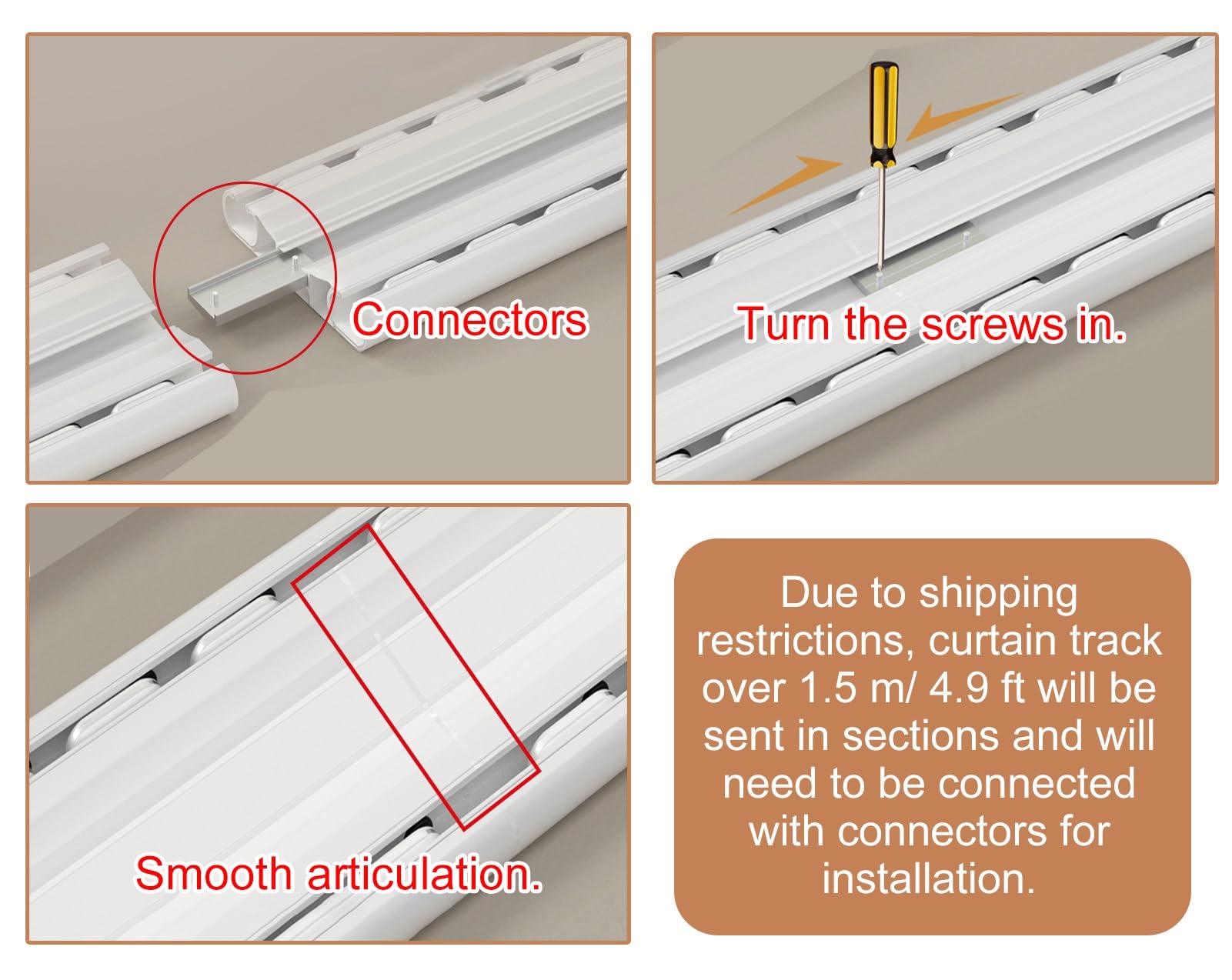 Adjuble 9,5 cm breites Doppelschienen-Set, Deckenhalterung für Stoff und durchscheinende Ains, perfekt für Verdunkelungsgrau, 3,5 m / 11.5ft Länge