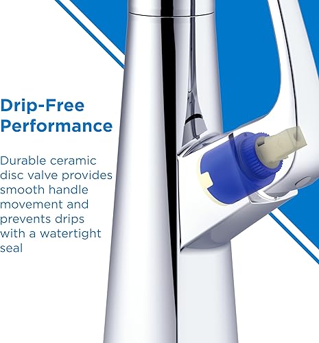 Miniatura 5 de Gerber Parma Café D454058SS - Grifo de cocina de un solo mango con rociador extraíble, arco alto, estilo contemporáneo, fácil de instalar con 1