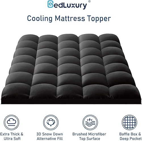 Miniatura 2 de Cubrecolchón tamaño individual XL extra grueso con parte superior de almohada refrescante, protector de colchón de felpa con bolsillo profundo de