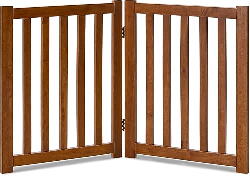 LZRS Valla independiente de madera de roble para mascota, barreras de madera para perros, para casa, escaleras, valla de seguridad. Para interiores