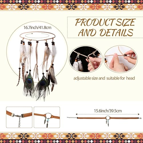 Miniatura 2 de Foaincore Juego de 5 piezas de disfraz indio nativo de doncella americana, suministros de disfraz de princesa nativa para Halloween