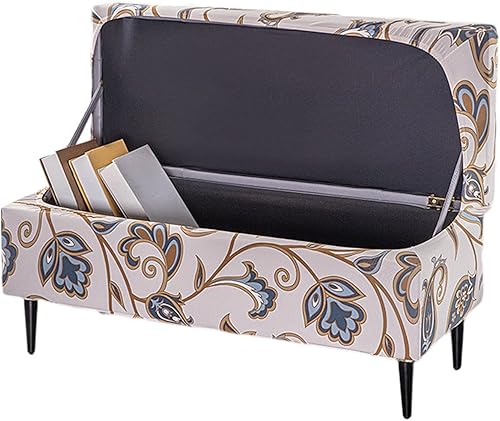 NILUOH Funda otomana elástica rectangular de almacenamiento otomana, fundas de banco plegables para reposapiés, protector de muebles con parte