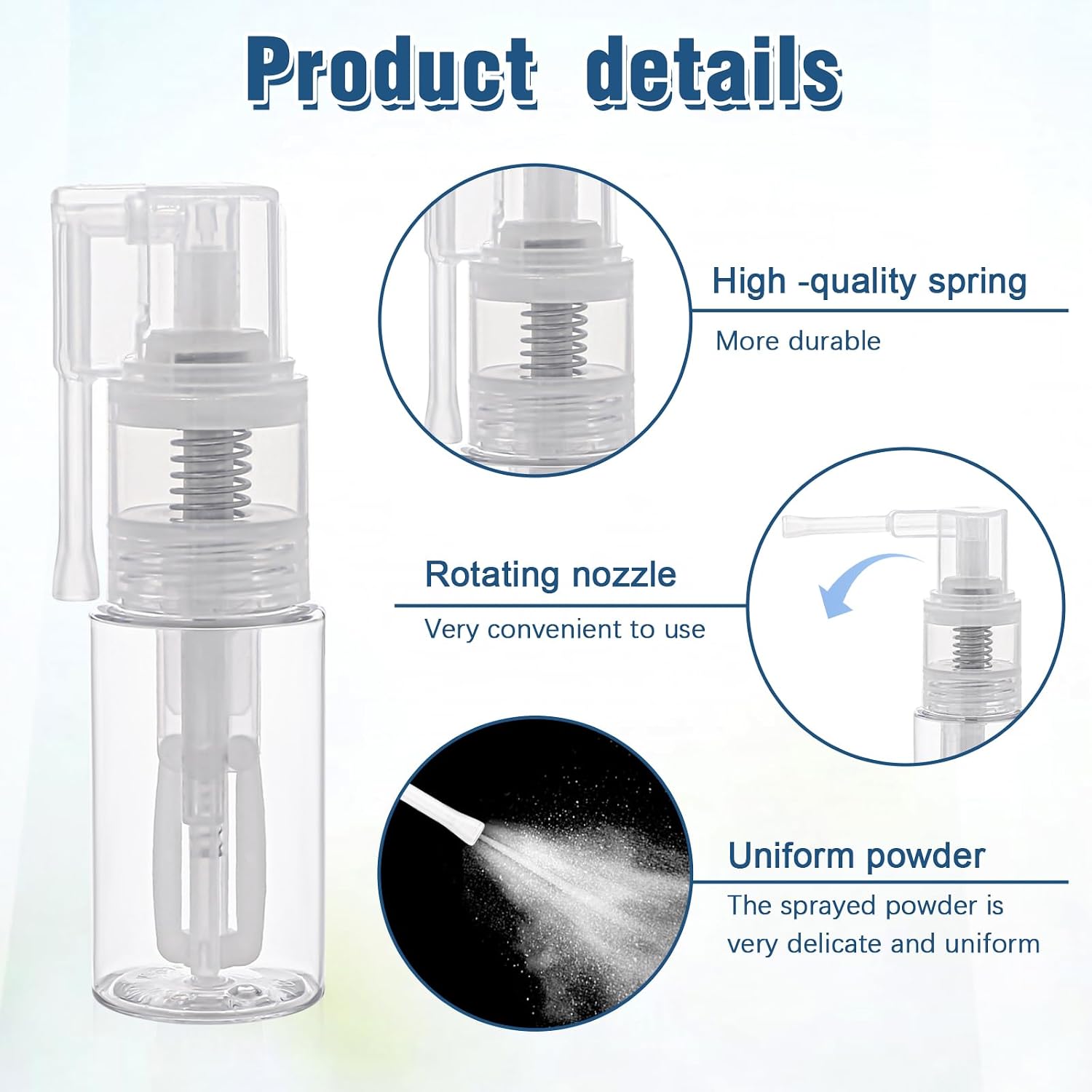 KALIONE 2 Pcs Glitter Duster Sprayer Transparent Craft Glitter Spray Bottle Empty Multi-Purpose Empty Plastic Spray Bottle Portable 35ml Bottles for Craft Scrapbooking Cardmaking