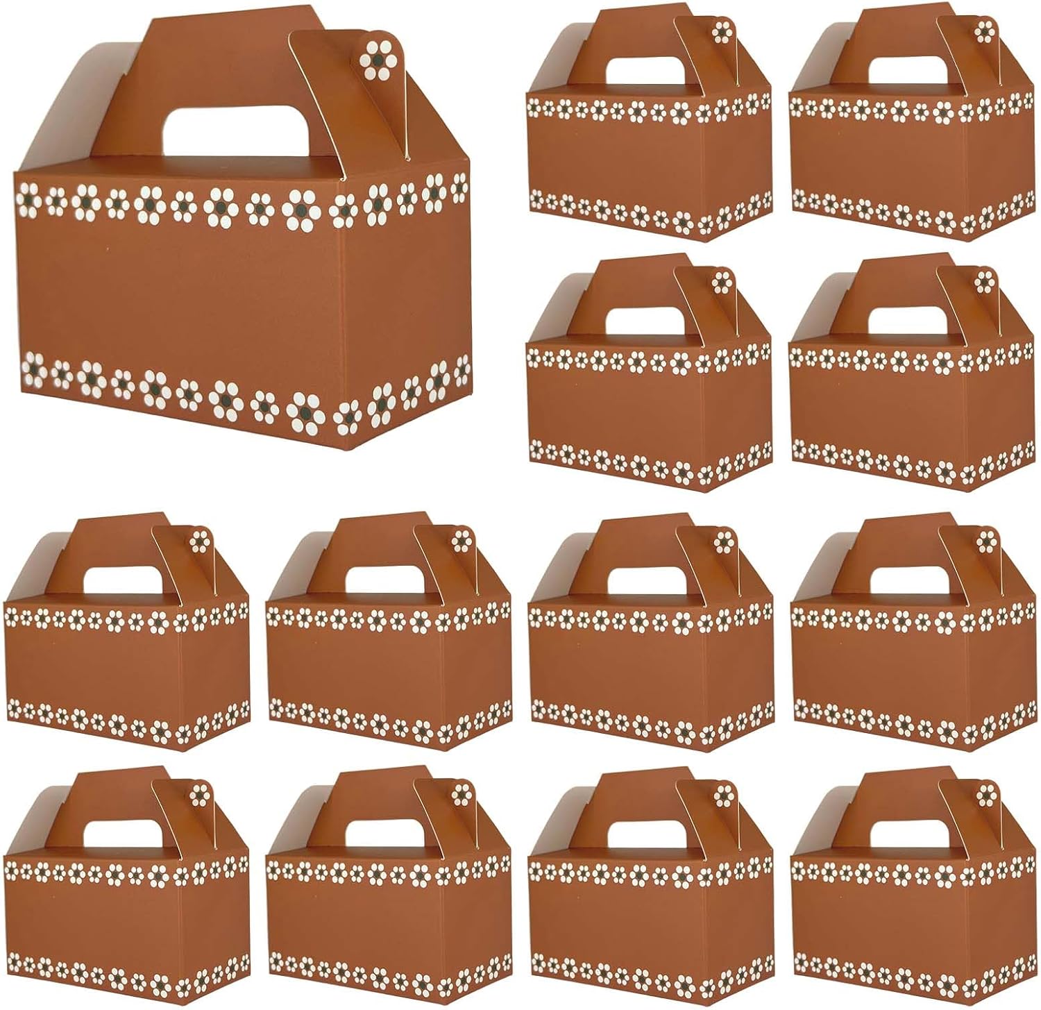 RVEAFA 24 Pack Platos De Barro Mexicanos Party Favor Boxes Mexico Traditional Terracotta Flower Party Decoration Treat Boxes for Snacks Candy Cookie Boxes for Wedding Birthday 6.5x3.5x4 Inches