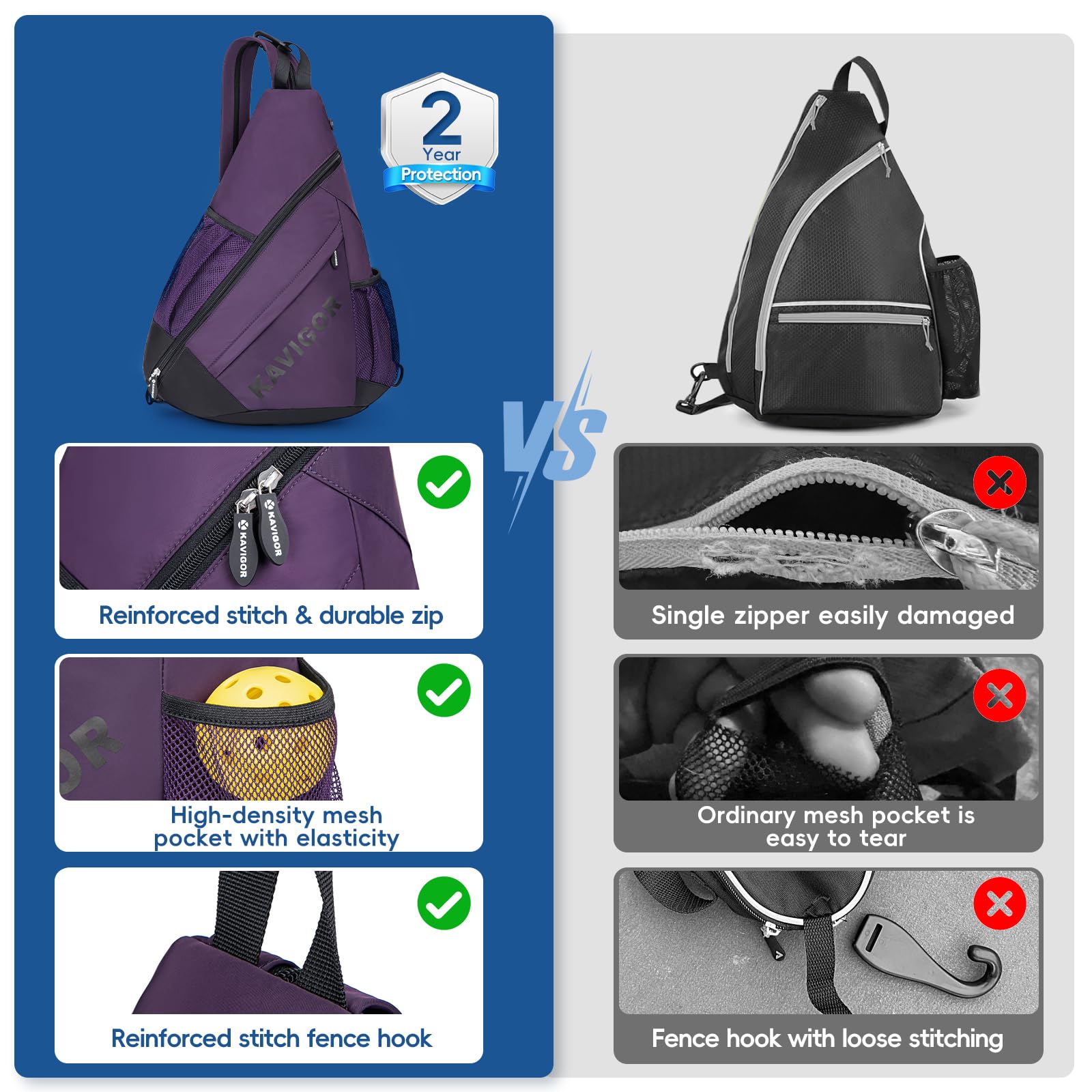 KAVIGOR 2025 Pickleball Sling Bag, Convertible Ultra-Light  display picture 1