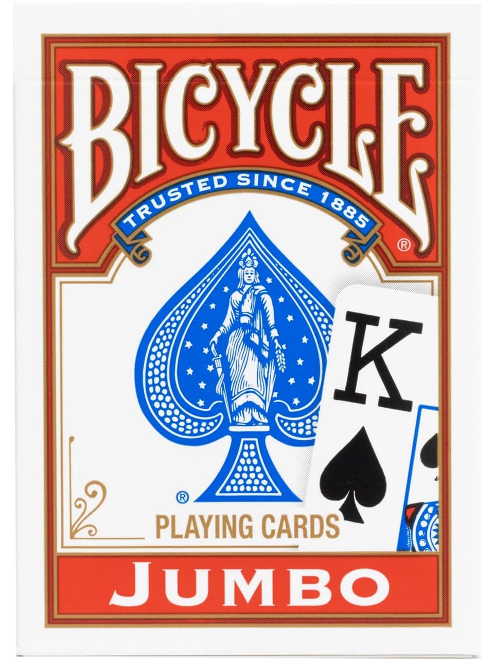 Bicycle Rider Back International Jumbo Endeks Oyun Kartları Poker Boyu, 1 Deste, Kırmızı veya Mavi
