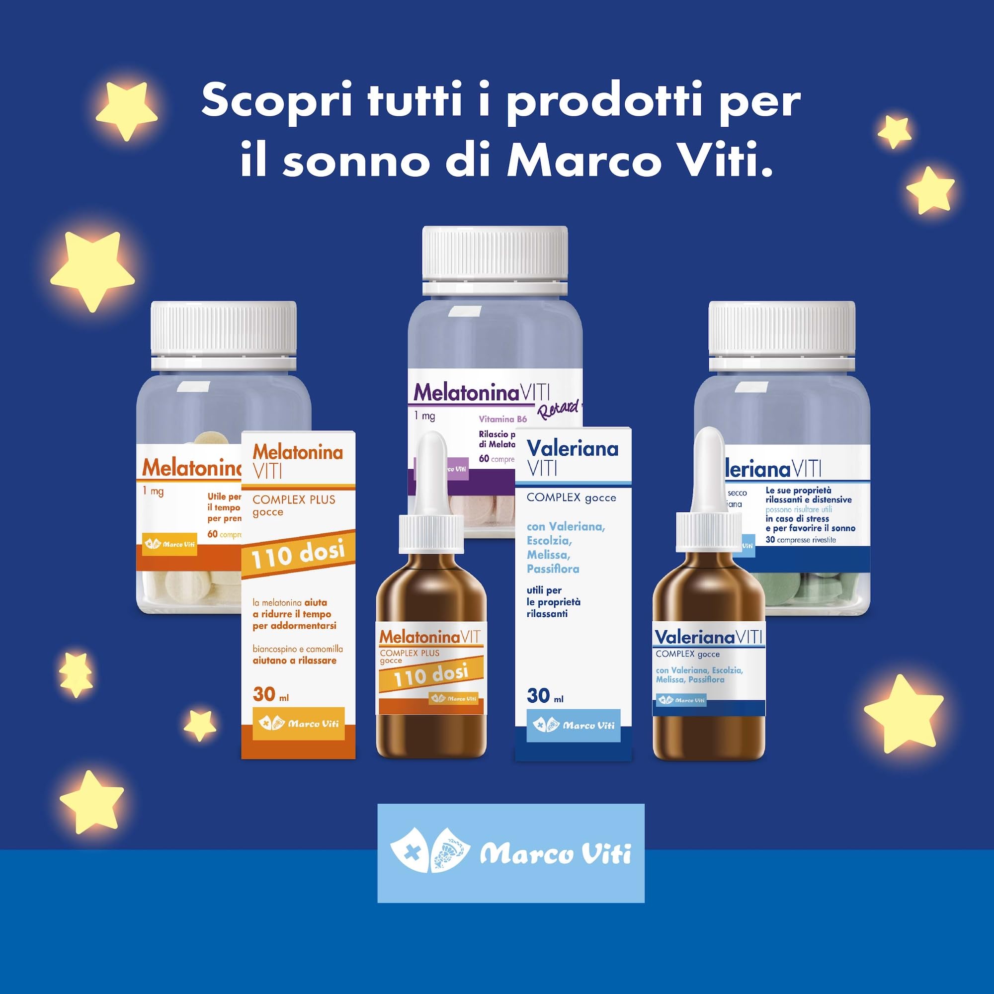 Valeriana Viti - Complex Gocce, 30 ml, Integratore, Proprietà Calmanti e Rilassanti, con Escolzia e Melissa, Favorisce il Sonno, Senza Glutine