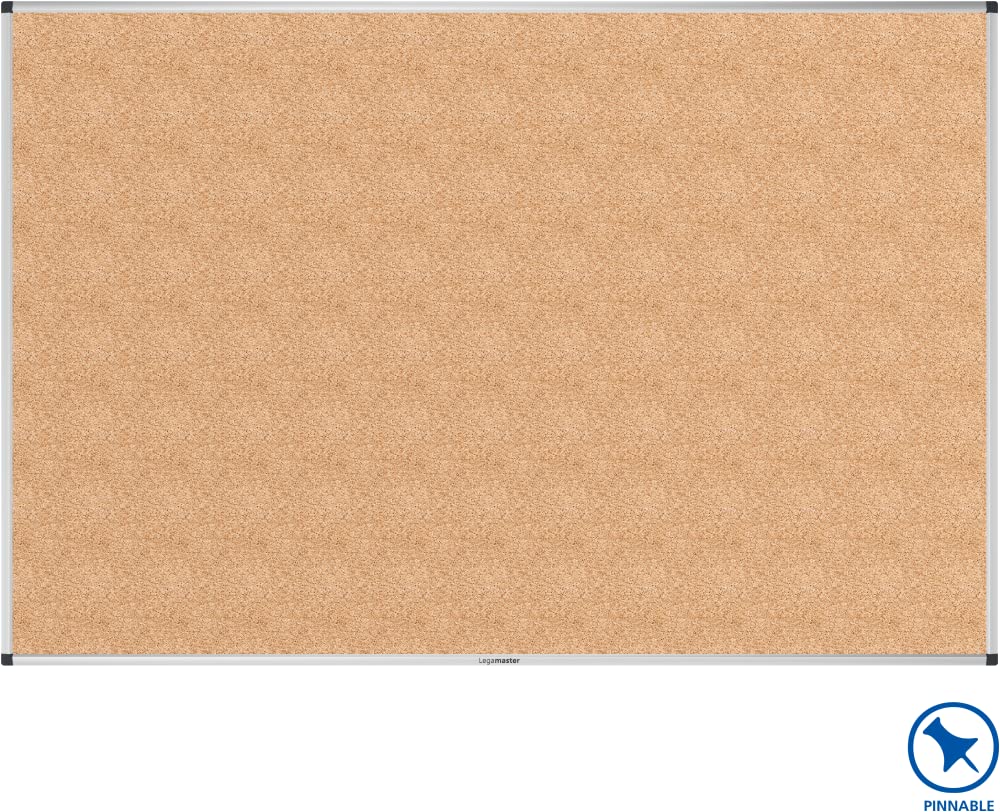 Legamaster UNITE Korktafel - 100x150cm - Pinnwand zum Aufhängen inklusive Wandhalterung - aus 100% Naturkork mit extra leichtem Aluminiumrahmen zum Anheften von Notizen