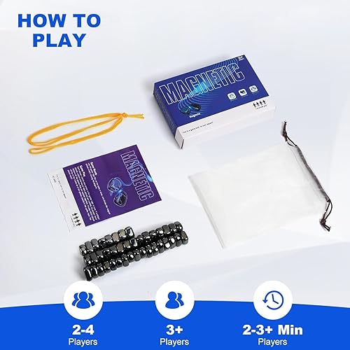 Miniatura 3 de Juego de ajedrez magnético con 40 piedras de viaje, 3 cuerdas y bolsa de almacenamiento portátil, juego de mesa de estrategia para noche de juegos