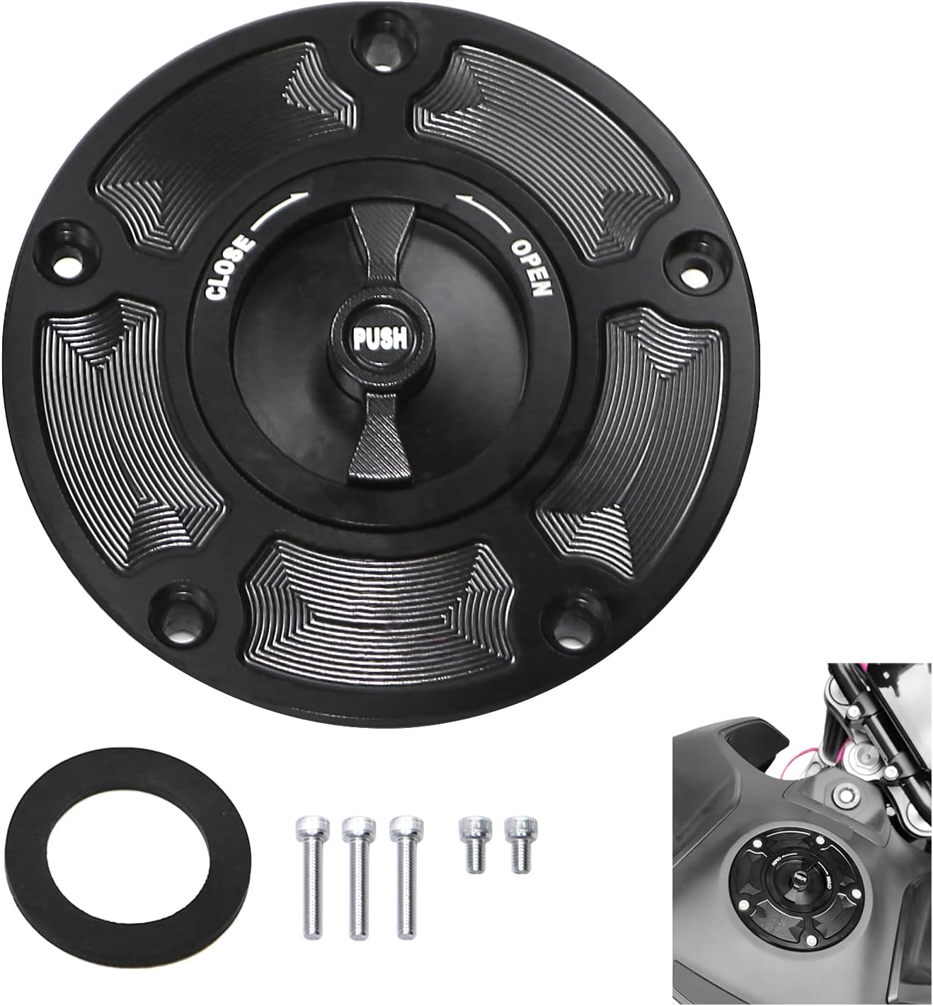 Fuel Tank Caps Quick Release Gas For CFMOTO 450SS/450NK/800NK/IBEX 800/300S/300NK/700CL-X/IBEX 450 Motorcycle Accessories (All black)